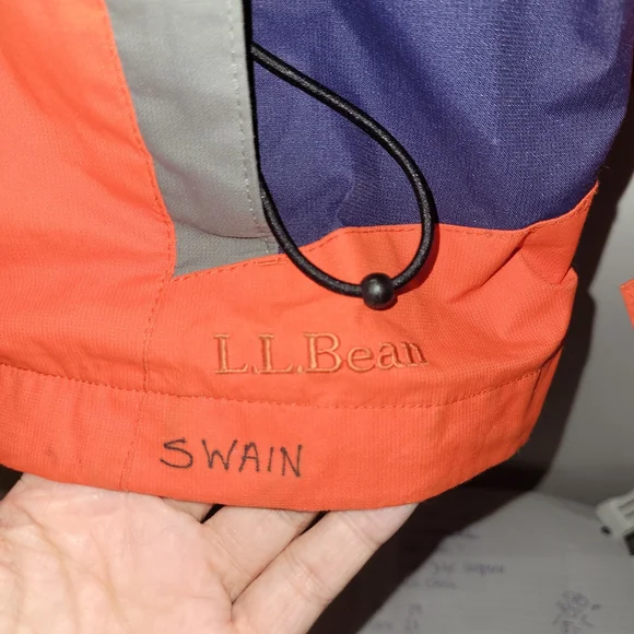 LL Bean Youth Large 14–16 Hooded Jacket Red Ski Rain Windbreaker Outdoor Coat - Picture 3 of 6